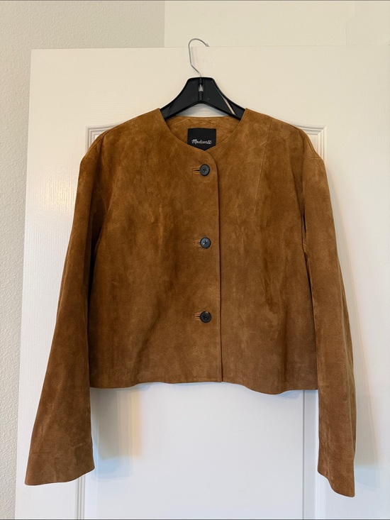 Madewell Jackets & Blazers - Madewell Chestnut Suede Button-Front Cardigan Jacket